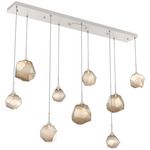Gem Linear Multi Light Pendant - Beige Silver / Bronze