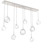 Gem Linear Multi Light Pendant - Beige Silver / Clear