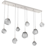 Gem Linear Multi Light Pendant - Beige Silver / Smoke