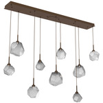 Gem Linear 9-Light Multi Light Pendant - Flat Bronze / Smoke