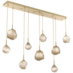 Gem Linear Multi Light Pendant - Gilded Brass / Bronze