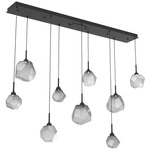 Gem Linear Multi Light Pendant - Matte Black / Smoke