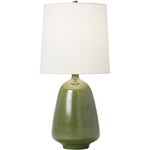 Ornella Table Lamp - Green / White Linen
