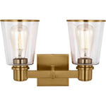 Alessa Bathroom Vanity Light - Burnished Brass / Clear