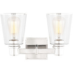 Alessa Bathroom Vanity Light - Polished Nickel / Clear