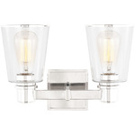 Alessa Bathroom Vanity Light - Polished Nickel / Clear