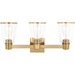 Alessa Bathroom Vanity Light - Burnished Brass / Clear