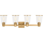 Alessa Bathroom Vanity Light - Burnished Brass / Clear