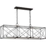 Beatrix Linear Chandelier - Aged Iron