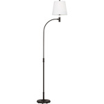 Belmont Extra Large Floor Lamp - Aged Iron / White Linen