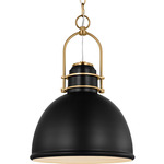 Upland Pendant - Burnished Brass / Midnight Black