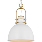 Upland Pendant - Burnished Brass / Matte White