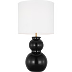 Buckley Table Lamp - Gloss Black / White Linen