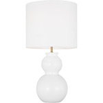 Buckley Table Lamp - Gloss White / White Linen