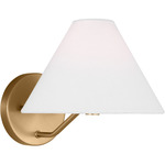 Burke Wall Sconce - Satin Brass / White Linen