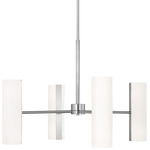 Capalino Chandelier - Brushed Steel / White Linen