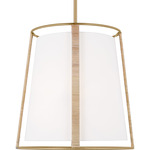 Cortes Pendant - Satin Brass / White Linen