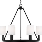 Egmont Chandelier - Midnight Black / White Linen