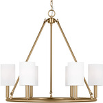 Egmont Chandelier - Satin Brass / White Linen