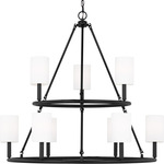 Egmont Extra Large Chandelier - Midnight Black / White Linen