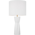 Fernwood Table Lamp - Gloss White / White Linen