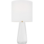 Moresby Table Lamp - Gloss White / White Linen