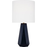 Moresby Table Lamp - Gloss Navy / White Linen