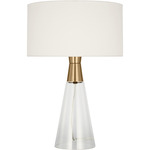 Pender Table Lamp - Satin Brass / White Linen