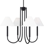 Porteau Chandelier - Midnight Black / White Linen