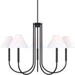 Porteau Chandelier - Midnight Black / White Linen