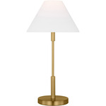 Porteau Table Lamp - Satin Brass / White Linen