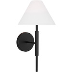 Porteau Wall Sconce - Midnight Black / White Linen