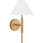 Porteau Wall Sconce - Satin Brass / White Linen