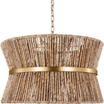 Thurlo Pendant - Satin Brass / Abaca