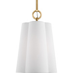 Bronte Pendant - Burnished Brass / White Linen