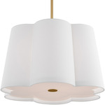 Bronte Pendant - Burnished Brass / White Linen