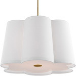 Bronte Pendant - Burnished Brass / White Linen