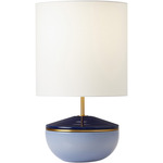 Cade Medium Table Lamp - Polar Blue / White Linen