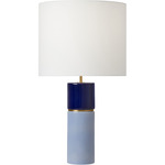 Cade Large Table Lamp - Polar Blue / White Linen