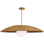 Mari Pendant - Burnished Brass / Rattan