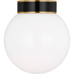 Monroe Small Ceiling Light - Burnished Brass / Gloss Black / Milk