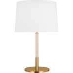 Monroe Table Lamp - Burnished Brass / Blush / White Linen
