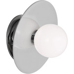 Nodes Angled Wall Sconce - Polished Nickel / White