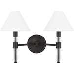 Robert Bathroom Vanity Light - Aged Iron / White