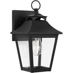 Galena Extra Small Outdoor Wall Sconce - Textured Black / Clear