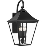 Galena Outdoor Wall Sconce - Textured Black / Clear