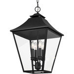 Galena Outdoor Pendant - Textured Black / Clear