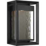 Urbandale Outdoor Wall Sconce - Textured Black / Clear Water