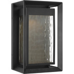Urbandale Outdoor Wall Sconce - Textured Black / Clear Water