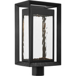 Urbandale Post Light - Textured Black / Clear Water